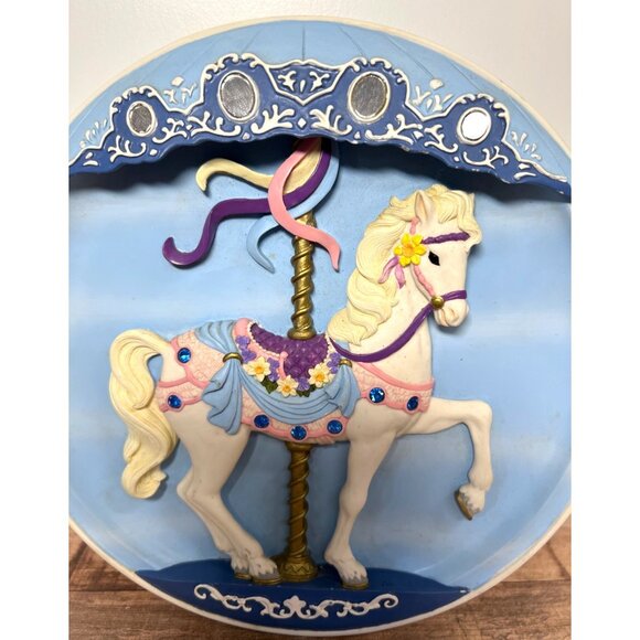 Vtg Bradex Sweet Stander Carousel Horse Collector Decorative Plate Plays Music - Picture 2 of 6
